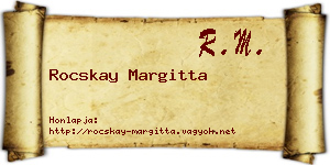 Rocskay Margitta névjegykártya